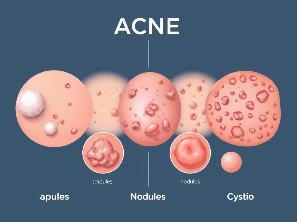 Akne og uren hud, aknetypene